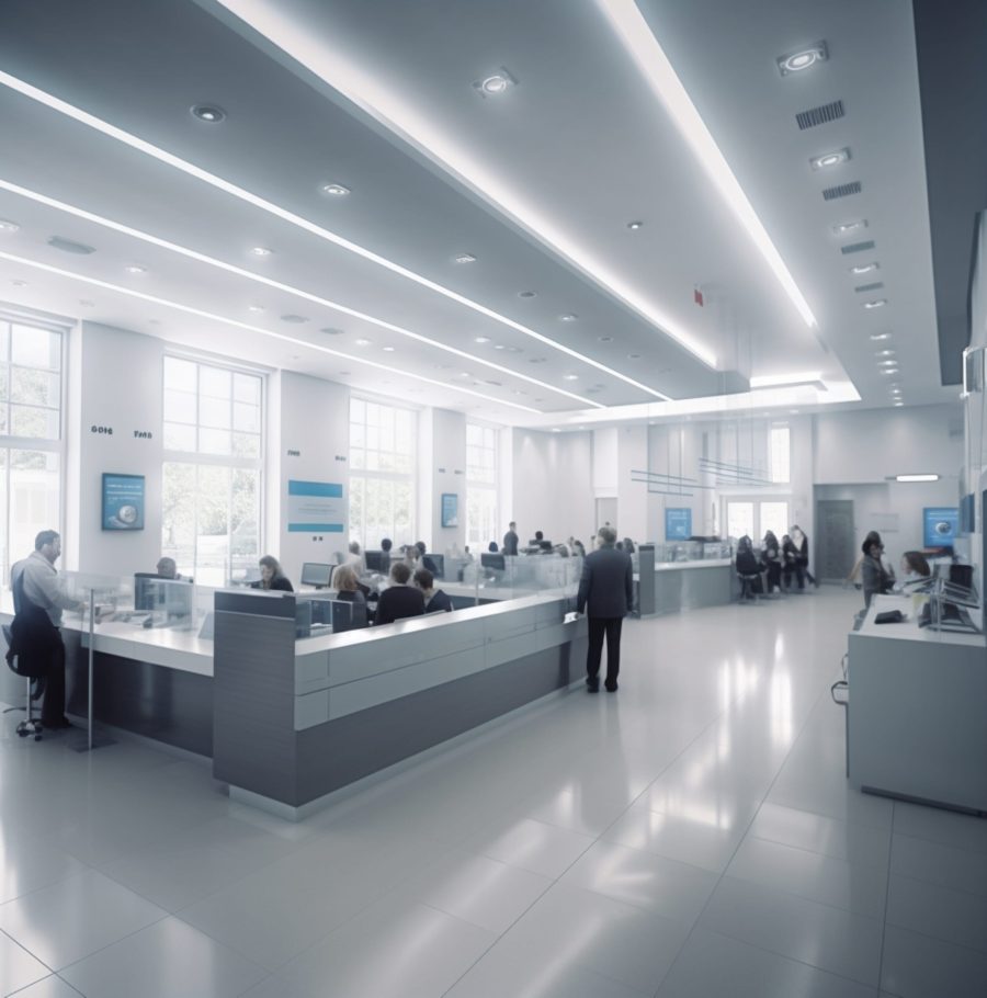 modern-bank-office-with-employees-clients Autoatendimento para Empréstimo Consignado: